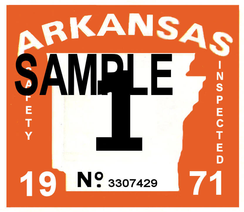 Modal Additional Images for 1971 Arkansas Inspection Sticker